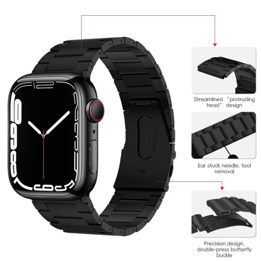 PG63 Three-Bead Protrusion Titanium Metal Watch Band, For Apple Watch Series 6 40mm, For Apple Watch Series 6 44mm, For Apple Watch Series 5 44mm, For Apple Watch Series 5 40mm, For Apple Watch Series 4 44mm, For Apple Watch Series 4 40mm              ...