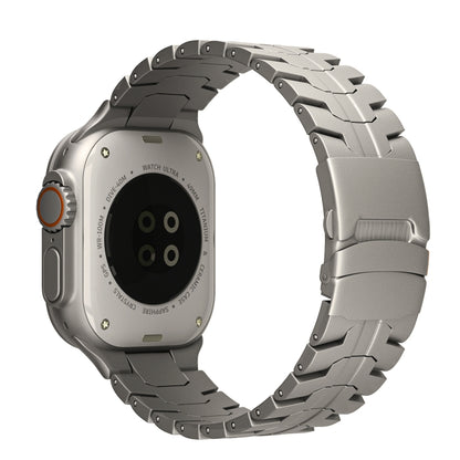 Double Lock Buckle Turtle Titanium Steel Watch Band, For Apple Watch SE 2023 44mm, For Apple Watch SE 2023 40mm, For Apple Watch Ultra 2 49mm, For Apple Watch Series 9 45mm, For Apple Watch Series 9 41mm, For Apple Watch Ultra 49mm                     ...