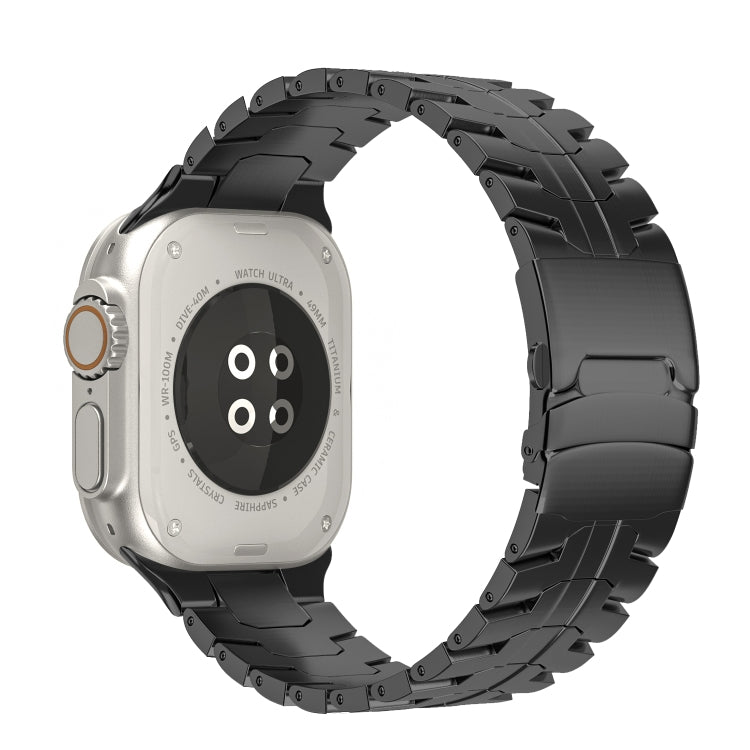 Double Lock Buckle Turtle Titanium Steel Watch Band, For Apple Watch SE 2023 44mm, For Apple Watch SE 2023 40mm, For Apple Watch Ultra 2 49mm, For Apple Watch Series 9 45mm, For Apple Watch Series 9 41mm, For Apple Watch Ultra 49mm                     ...