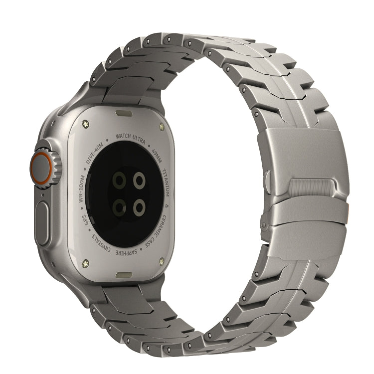 Double Lock Buckle Turtle Titanium Steel Watch Band, For Apple Watch SE 2023 44mm, For Apple Watch SE 2023 40mm, For Apple Watch Ultra 2 49mm, For Apple Watch Series 9 45mm, For Apple Watch Series 9 41mm, For Apple Watch Ultra 49mm                     ...