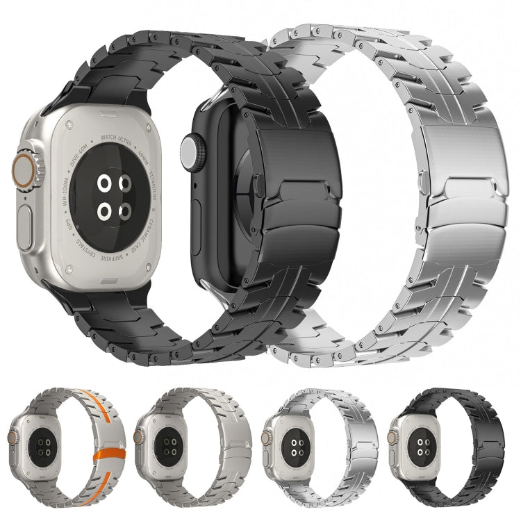 Double Lock Buckle Turtle Titanium Steel Watch Band, For Apple Watch SE 40mm, For Apple Watch SE 44mm, For Apple Watch Series 6 40mm, For Apple Watch Series 6 44mm, For Apple Watch Series 5 44mm, For Apple Watch Series 5 40mm                           ...