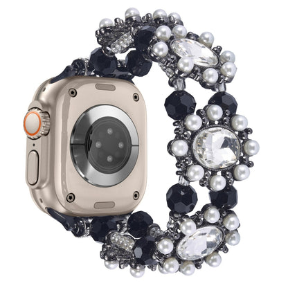 Beaded Pearl Gemstone Bracelet Watch Band, For Apple Watch SE 2023 44mm, For Apple Watch SE 2023 40mm, For Apple Watch Ultra 2 49mm, For Apple Watch Series 9 45mm, For Apple Watch Series 9 41mm, For Apple Watch Ultra 49mm, For Apple Watch Series 8 41mm...