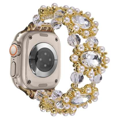 Beaded Pearl Gemstone Bracelet Watch Band, For Apple Watch SE 2023 44mm, For Apple Watch SE 2023 40mm, For Apple Watch Ultra 2 49mm, For Apple Watch Series 9 45mm, For Apple Watch Series 9 41mm, For Apple Watch Ultra 49mm, For Apple Watch Series 8 41mm...