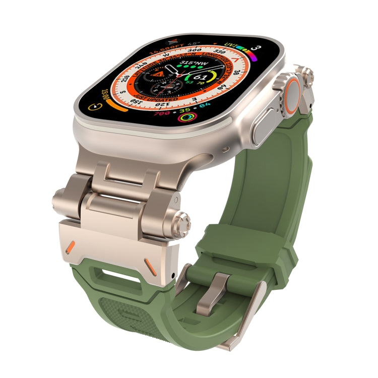 Stainless Steel Connector TPU Watch Band, For Apple Watch Series 9 45mm, For Apple Watch Ultra 49mm