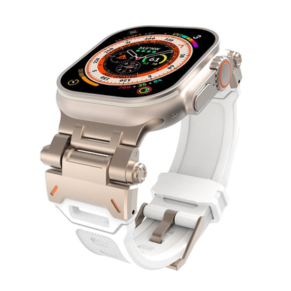 Stainless Steel Connector TPU Watch Band, For Apple Watch Series 8 45mm, For Apple Watch SE 2022 44mm