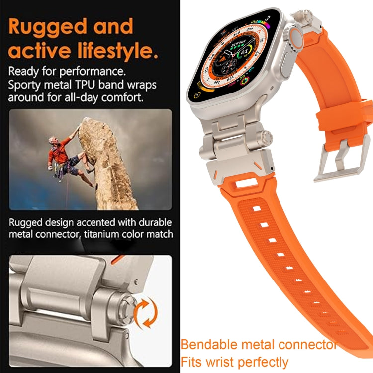 Stainless Steel Connector TPU Watch Band, For Apple Watch Series 6 44mm, For Apple Watch Series 5 44mm