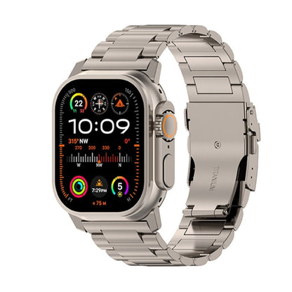26mm Safety Buckle Titanium Alloy Watch Band, For Apple Watch SE 2023 44mm, For Apple Watch Ultra 2 49mm, For Apple Watch Series 9 45mm, For Apple Watch Ultra 49mm, For Apple Watch Series 8 45mm, For Apple Watch SE 2022 44mm, For Apple Watch Series 7 4...