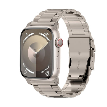 26mm Safety Buckle Titanium Alloy Watch Band, For Apple Watch SE 2023 44mm, For Apple Watch Ultra 2 49mm, For Apple Watch Series 9 45mm, For Apple Watch Ultra 49mm, For Apple Watch Series 8 45mm, For Apple Watch SE 2022 44mm, For Apple Watch Series 7 4...