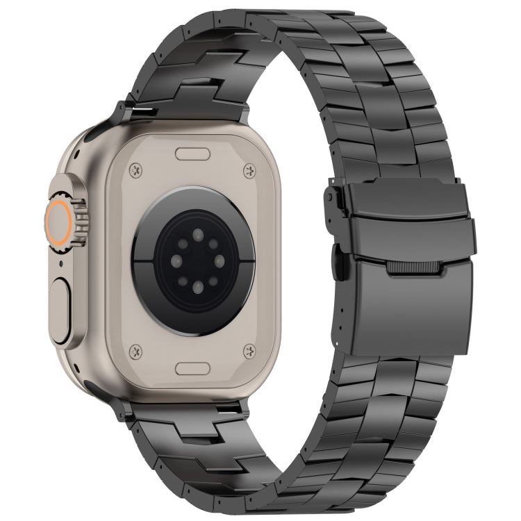 Rice Ears Safety Buckle Titanium Alloy Watch Band, For Apple Watch SE 2023 44mm, For Apple Watch Ultra 2 49mm, For Apple Watch Series 9 45mm, For Apple Watch Ultra 49mm, For Apple Watch Series 8 45mm, For Apple Watch SE 2022 44mm                       ...