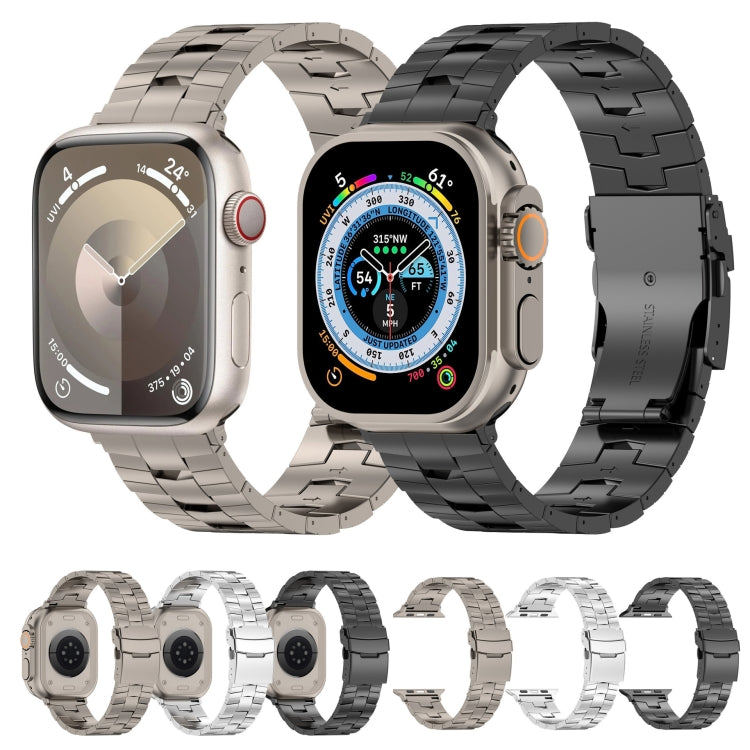 Rice Ears Safety Buckle Titanium Alloy Watch Band, For Apple Watch SE 2023 44mm, For Apple Watch Ultra 2 49mm, For Apple Watch Series 9 45mm, For Apple Watch Ultra 49mm, For Apple Watch Series 8 45mm, For Apple Watch SE 2022 44mm                       ...