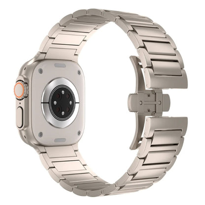 I-shaped Butterfly Buckle Titanium Alloy Watch Band, For Apple Watch SE 2023 44mm, For Apple Watch Ultra 2 49mm, For Apple Watch Series 9 45mm, For Apple Watch Ultra 49mm, For Apple Watch Series 8 45mm, For Apple Watch SE 2022 44mm                     ...