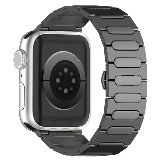 Oval Butterfly Buckle Titanium Alloy Watch Band, For Apple Watch SE 2023 44mm, For Apple Watch Ultra 2 49mm, For Apple Watch Series 9 45mm, For Apple Watch Ultra 49mm, For Apple Watch Series 8 45mm, For Apple Watch SE 2022 44mm                         ...