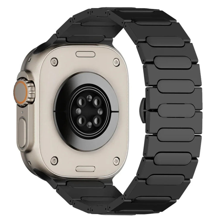 Oval Butterfly Buckle Titanium Alloy Watch Band, For Apple Watch SE 2023 44mm, For Apple Watch Ultra 2 49mm, For Apple Watch Series 9 45mm, For Apple Watch Ultra 49mm, For Apple Watch Series 8 45mm, For Apple Watch SE 2022 44mm                         ...