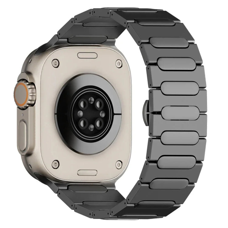 Oval Butterfly Buckle Titanium Alloy Watch Band, For Apple Watch SE 2023 44mm, For Apple Watch Ultra 2 49mm, For Apple Watch Series 9 45mm, For Apple Watch Ultra 49mm, For Apple Watch Series 8 45mm, For Apple Watch SE 2022 44mm                         ...