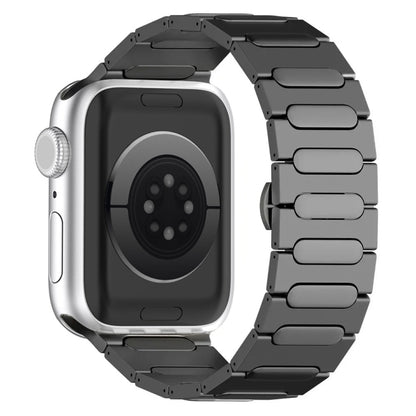 Oval Butterfly Buckle Titanium Alloy Watch Band, For Apple Watch SE 2023 44mm, For Apple Watch Ultra 2 49mm, For Apple Watch Series 9 45mm, For Apple Watch Ultra 49mm, For Apple Watch Series 8 45mm, For Apple Watch SE 2022 44mm                         ...