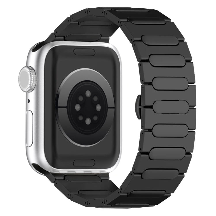 Oval Butterfly Buckle Titanium Alloy Watch Band, For Apple Watch SE 2023 44mm, For Apple Watch Ultra 2 49mm, For Apple Watch Series 9 45mm, For Apple Watch Ultra 49mm, For Apple Watch Series 8 45mm, For Apple Watch SE 2022 44mm                         ...