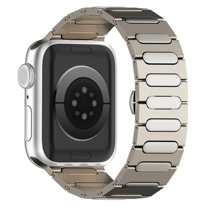 Oval Butterfly Buckle Titanium Alloy Watch Band, For Apple Watch SE 2023 44mm, For Apple Watch Ultra 2 49mm, For Apple Watch Series 9 45mm, For Apple Watch Ultra 49mm, For Apple Watch Series 8 45mm, For Apple Watch SE 2022 44mm                         ...