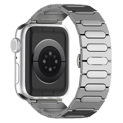 Oval Butterfly Buckle Titanium Alloy Watch Band, For Apple Watch SE 2023 44mm, For Apple Watch Ultra 2 49mm, For Apple Watch Series 9 45mm, For Apple Watch Ultra 49mm, For Apple Watch Series 8 45mm, For Apple Watch SE 2022 44mm                         ...
