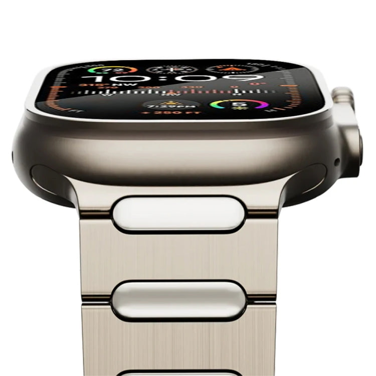 Oval Butterfly Buckle Titanium Alloy Watch Band, For Apple Watch SE 2023 44mm, For Apple Watch Ultra 2 49mm, For Apple Watch Series 9 45mm, For Apple Watch Ultra 49mm, For Apple Watch Series 8 45mm, For Apple Watch SE 2022 44mm                         ...