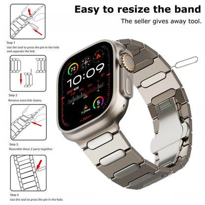 Oval Butterfly Buckle Titanium Alloy Watch Band, For Apple Watch SE 2023 44mm, For Apple Watch Ultra 2 49mm, For Apple Watch Series 9 45mm, For Apple Watch Ultra 49mm, For Apple Watch Series 8 45mm, For Apple Watch SE 2022 44mm                         ...