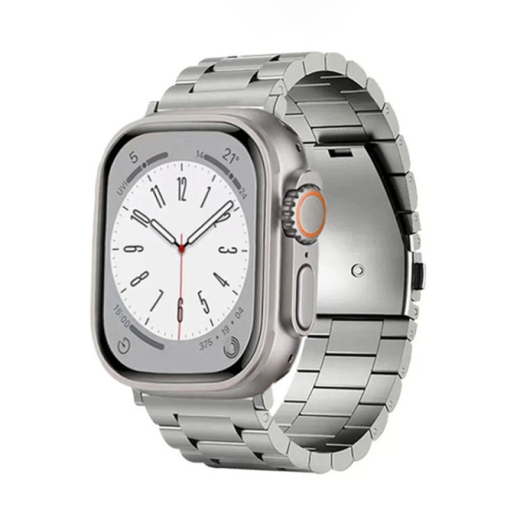 3-Bead Flat Buckle Titanium Alloy Watch Band, For Apple Watch Series 5 44mm, For Apple Watch Series 5 40mm, For Apple Watch Series 4 44mm, For Apple Watch Series 4 40mm, For Apple Watch Series 3 38mm, For Apple Watch Series 3 42mm