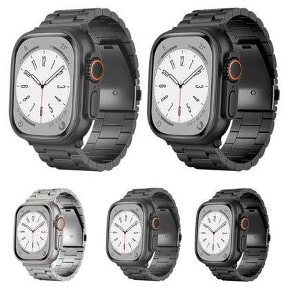 3-Bead Flat Buckle Titanium Alloy Watch Band, For Apple Watch Series 5 44mm, For Apple Watch Series 5 40mm, For Apple Watch Series 4 44mm, For Apple Watch Series 4 40mm, For Apple Watch Series 3 38mm, For Apple Watch Series 3 42mm