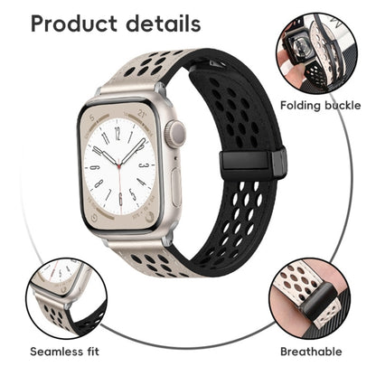 Hole Style Folding Buckle PU Leather Watch Band, For Apple Watch Series 10 46mm, For Apple Watch Series 10 42mm, For Apple Watch SE 2023 44mm, For Apple Watch SE 2023 40mm, For Apple Watch Ultra 2 49mm, For Apple Watch Series 9 45mm                    ...