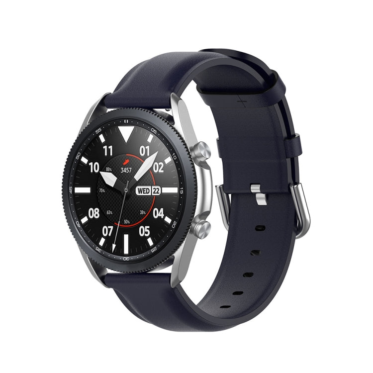 Round Tail Leather Strap, Size: Free Size 22mm, For Galaxy Watch 3 45mm