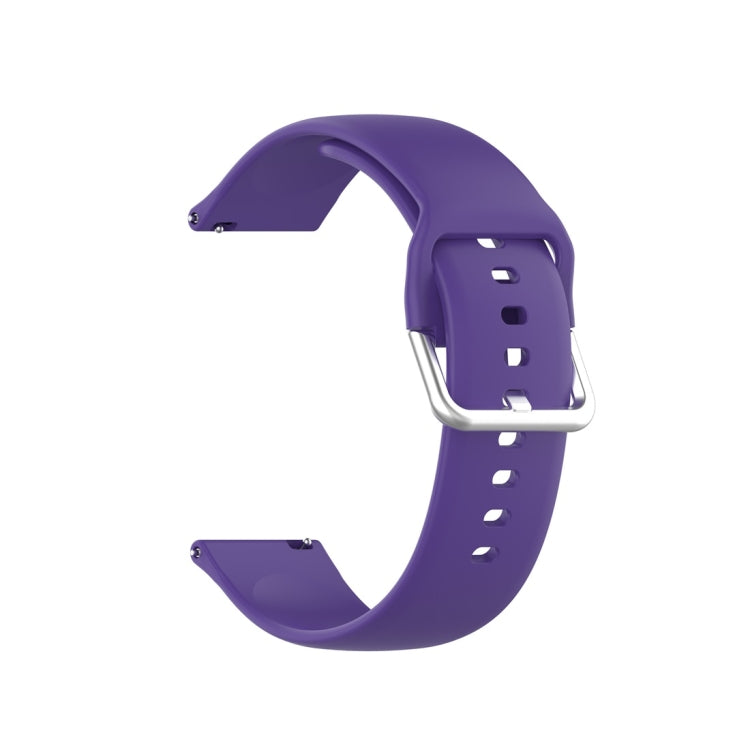 Silicone Solid Color Silver Buckle Strap, Size: 22mm, For Xiaomi Haylou Solar LS05