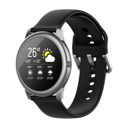 Silicone Solid Color Silver Buckle Strap, Size: 22mm, For Xiaomi Haylou Solar LS05