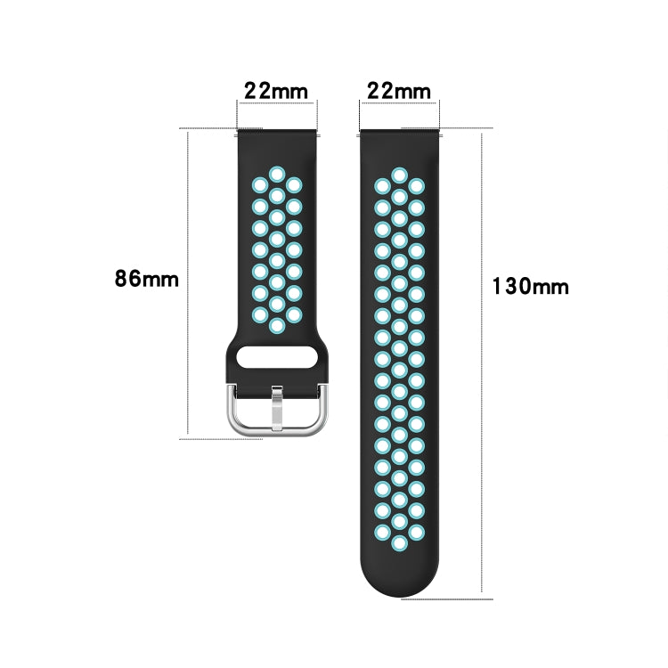 Silicone Sports Two-tone Strap, Size: 22mm, For Xiaomi Haylou Solar LS05