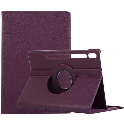 Litchi Texture Horizontal Flip 360 Degrees Rotation Leather Case with Holder, For Samsung Galaxy Tab S7 T870 (2020)