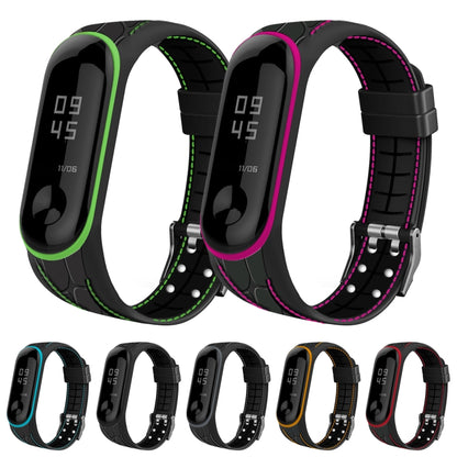 For Xiaomi Mi Band 4 / 3 Silicone Two-color Thread Replacement Strap Watchband, Bamboo Joint Texture