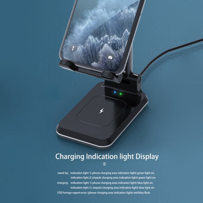 T6 2 in 1 Portable Folding Stand Wireless Charging, Only Bracket, Single Charge, Double Charge