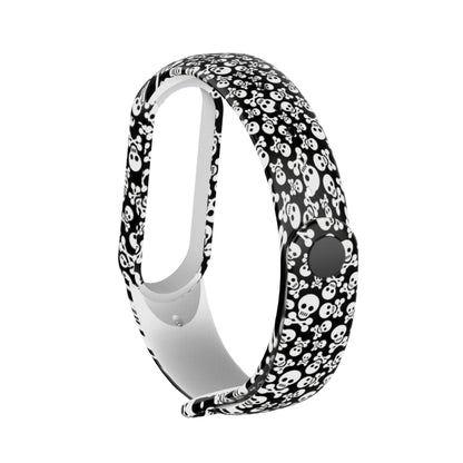 For Xiaomi Mi Band 5 TPU Replacement Strap Watchband, Peacock, Splash Ink, Skull, Butterflies, Colorful Skull, Facebook, Birds and Flowers, Blue Rose, Flamingo, Dog Paw, Stripe, Grass, Yellow Leopard, Gorgeous Starry Sky, Red Lips