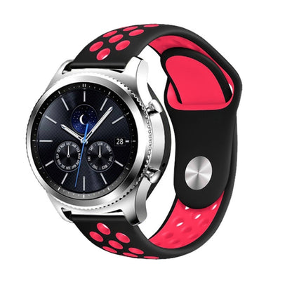 For Smasung Gear S4 Active 22mm Two-color Silicone Replacement Strap Watchband