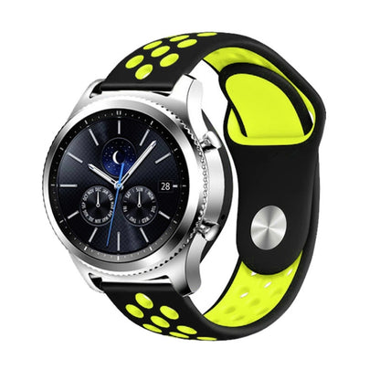 For Smasung Gear S4 Active 22mm Two-color Silicone Replacement Strap Watchband