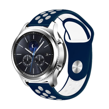 For Smasung Gear S4 Active 22mm Two-color Silicone Replacement Strap Watchband