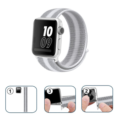 Nylon Loop Watchband, For Apple Watch Series 8&7 41mm / SE 2&6&SE&5&4 40mm / 3&2&1 38mm, For Apple Watch Ultra 49mm / Series 8&7 45mm / SE 2&6&SE&5&4 44mm / 3&2&1 42mm