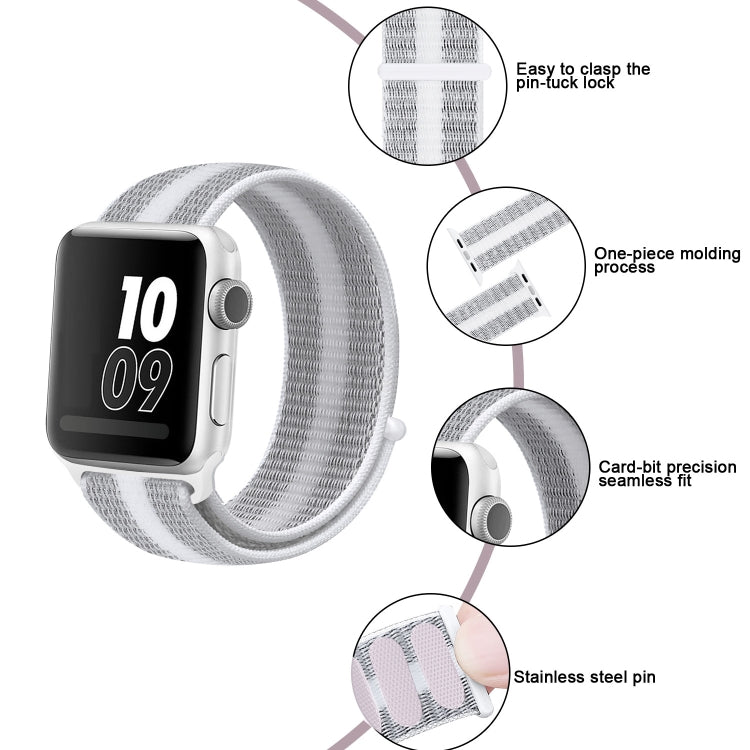 Nylon Loop Watchband, For Apple Watch Series 8&7 41mm / SE 2&6&SE&5&4 40mm / 3&2&1 38mm, For Apple Watch Ultra 49mm / Series 8&7 45mm / SE 2&6&SE&5&4 44mm / 3&2&1 42mm