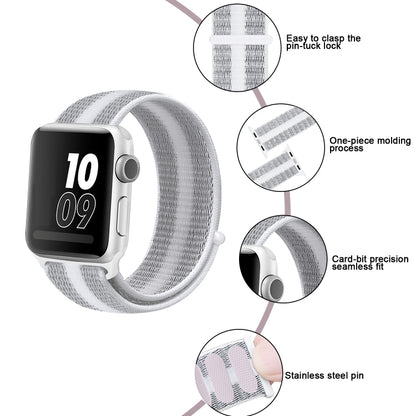 Nylon Loop Watchband, For Apple Watch Series 8&7 41mm / SE 2&6&SE&5&4 40mm / 3&2&1 38mm, For Apple Watch Ultra 49mm / Series 8&7 45mm / SE 2&6&SE&5&4 44mm / 3&2&1 42mm
