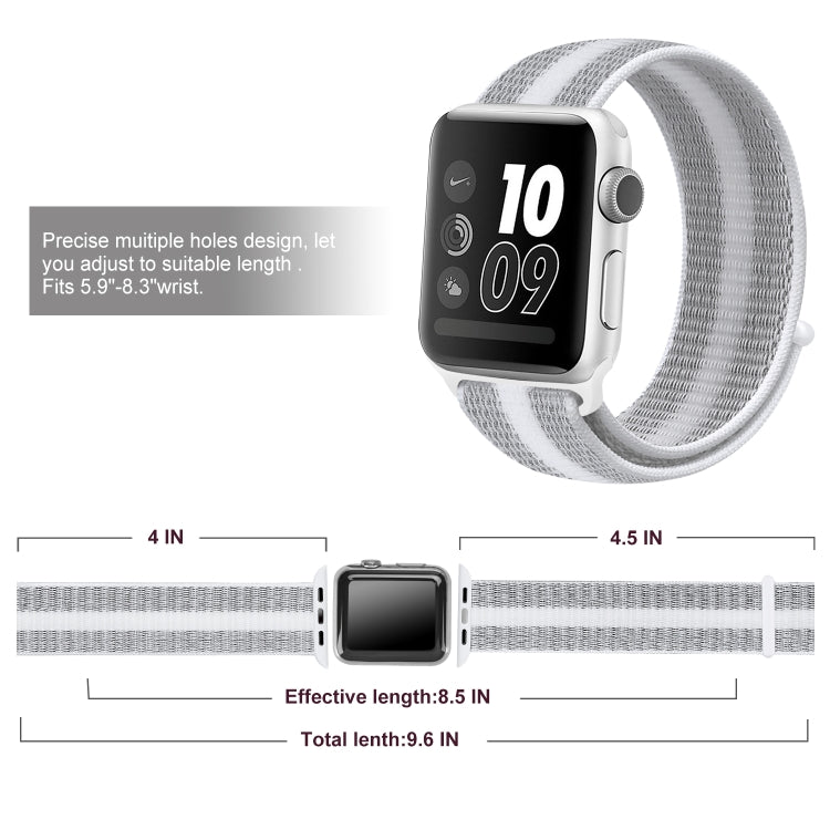 Nylon Loop Watchband, For Apple Watch Series 8&7 41mm / SE 2&6&SE&5&4 40mm / 3&2&1 38mm, For Apple Watch Ultra 49mm / Series 8&7 45mm / SE 2&6&SE&5&4 44mm / 3&2&1 42mm