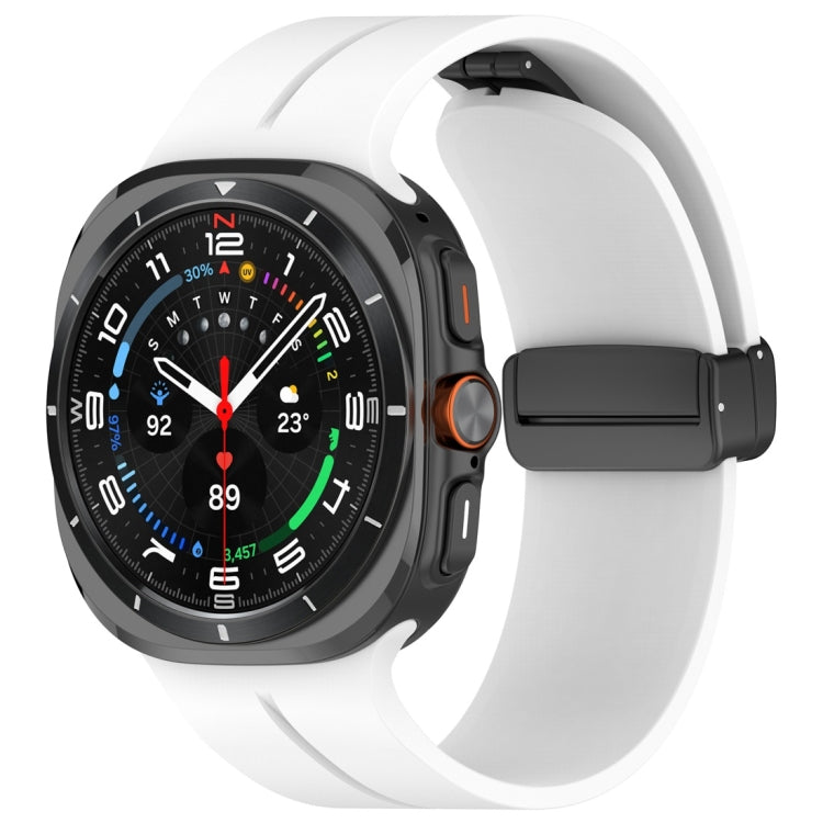 Magnetic Folding Buckle Silicone Watch Band, For Samsung Galaxy Watch Ultra 47mm / Ultra 2025