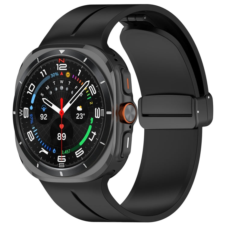 Magnetic Folding Buckle Silicone Watch Band, For Samsung Galaxy Watch Ultra 47mm / Ultra 2025