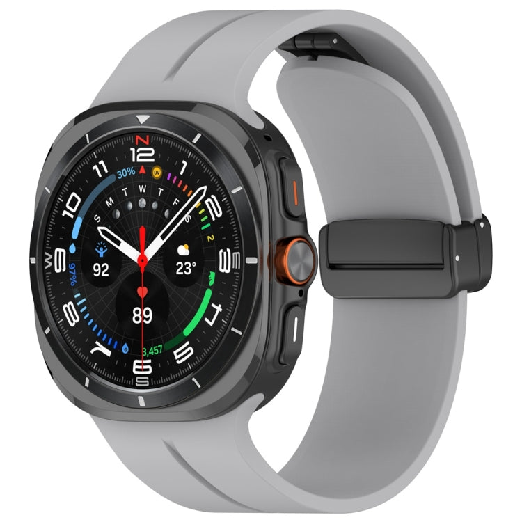 Magnetic Folding Buckle Silicone Watch Band, For Samsung Galaxy Watch Ultra 47mm / Ultra 2025