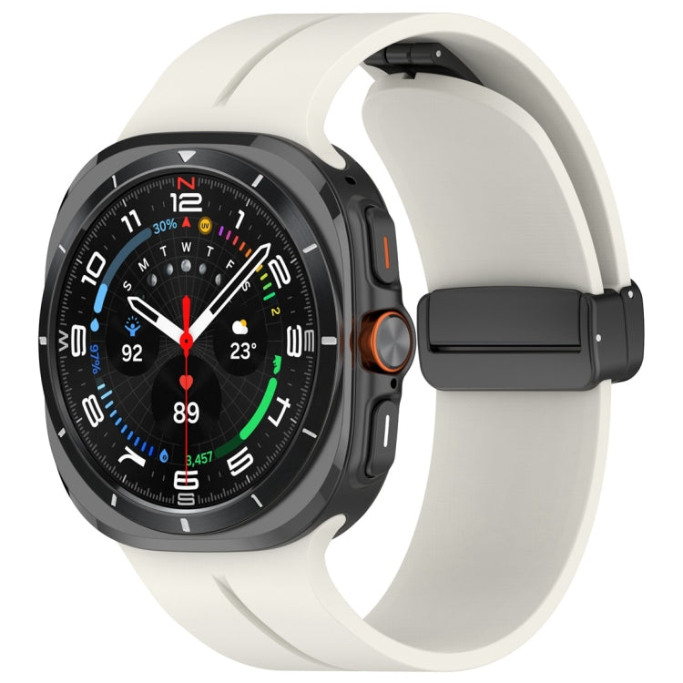 Magnetic Folding Buckle Silicone Watch Band, For Samsung Galaxy Watch Ultra 47mm / Ultra 2025