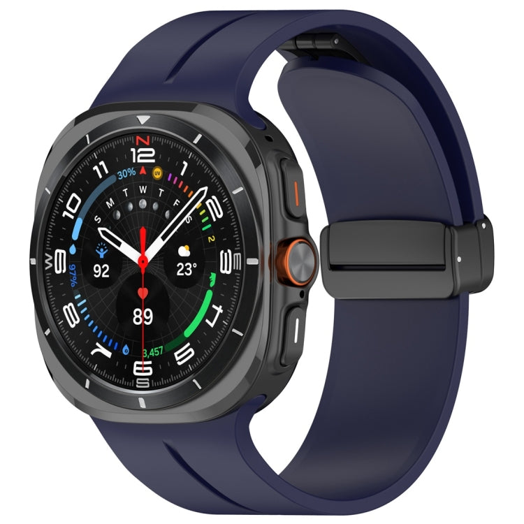 Magnetic Folding Buckle Silicone Watch Band, For Samsung Galaxy Watch Ultra 47mm / Ultra 2025
