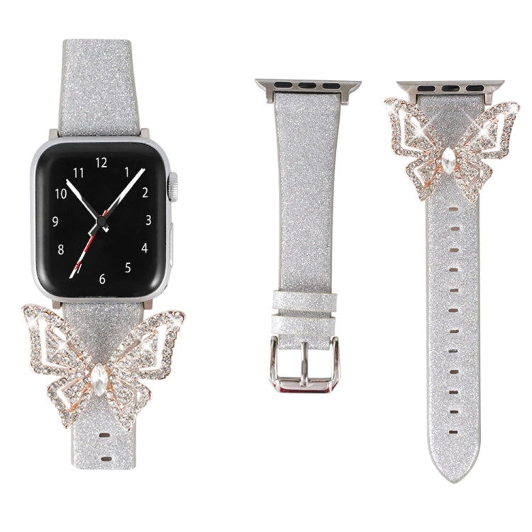 Bowknot Glitter Diamond Replacement Strap Watchband, For Apple Watch 5 & 4 44mm / 3 & 2 & 1 42mm