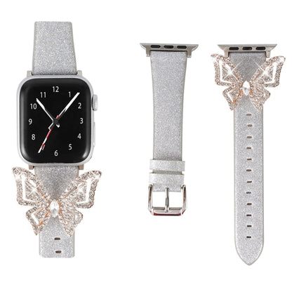 Bowknot Glitter Diamond Replacement Strap Watchband, For Apple Watch 5 & 4 44mm / 3 & 2 & 1 42mm