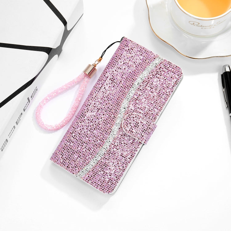 Glitter Powder Horizontal Flip Leather Case with Card Slots & Holder & Lanyard, For iPhone 12 mini, For iPhone 12 / 12 Pro, For iPhone 12 Pro Max